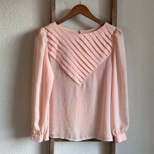 KTE Vintage Baby Pink Sheer Blouse sz: Med